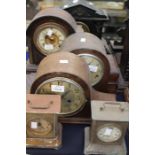 A collection of six, assorted late 19th Century/early 20th Century mantle clocks to include: three