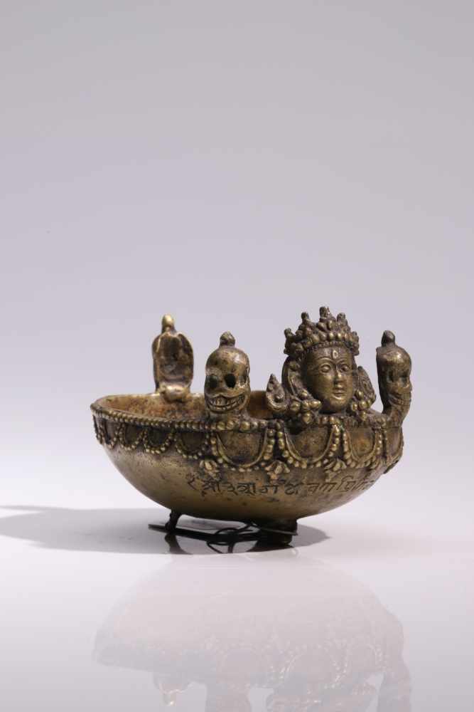 KapallaBronze,Nepal, 18th centuryH: 6 cmA kapalla or skullhead cast in Bronze. It is round and has