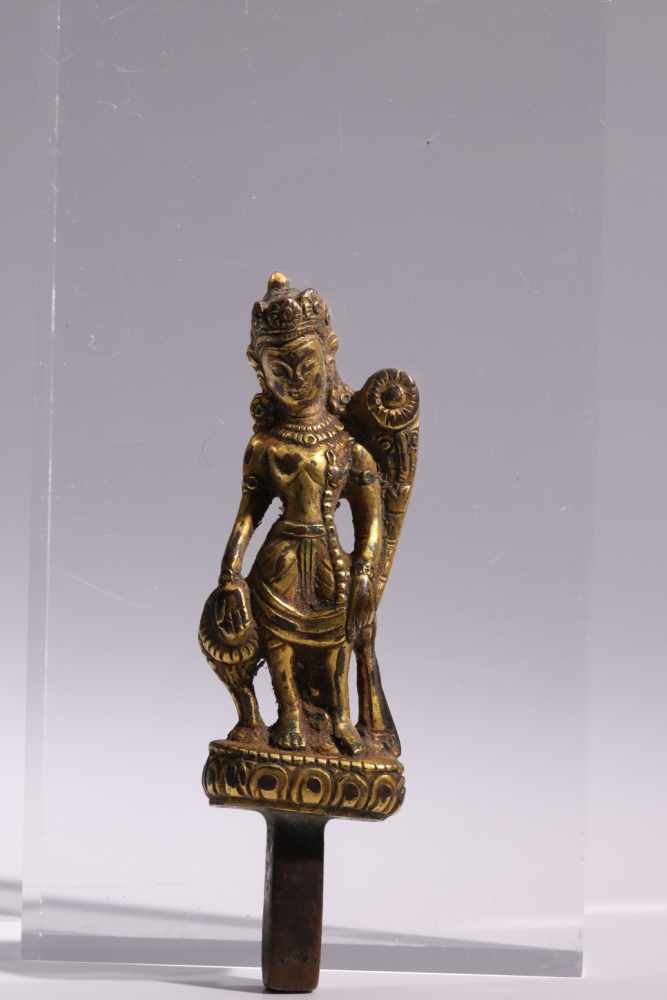 PadmapaniBronze,India, Bihar, 6th / 7th centuryH: 9,5 cmSmall finely cast Padmapani figure