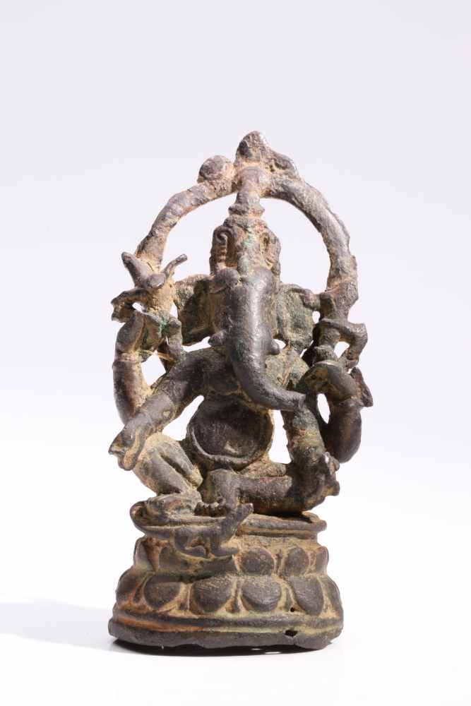 GaneshaBronze,India, 10th / 11th century, Pala Dynasty,H: 10 cmA four-armed Ganesha sitting on a