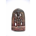 Standing VishnuStoneNepal / Newar16th ctH: 13 cmA four-armed Vishnu standing on a lotus base with