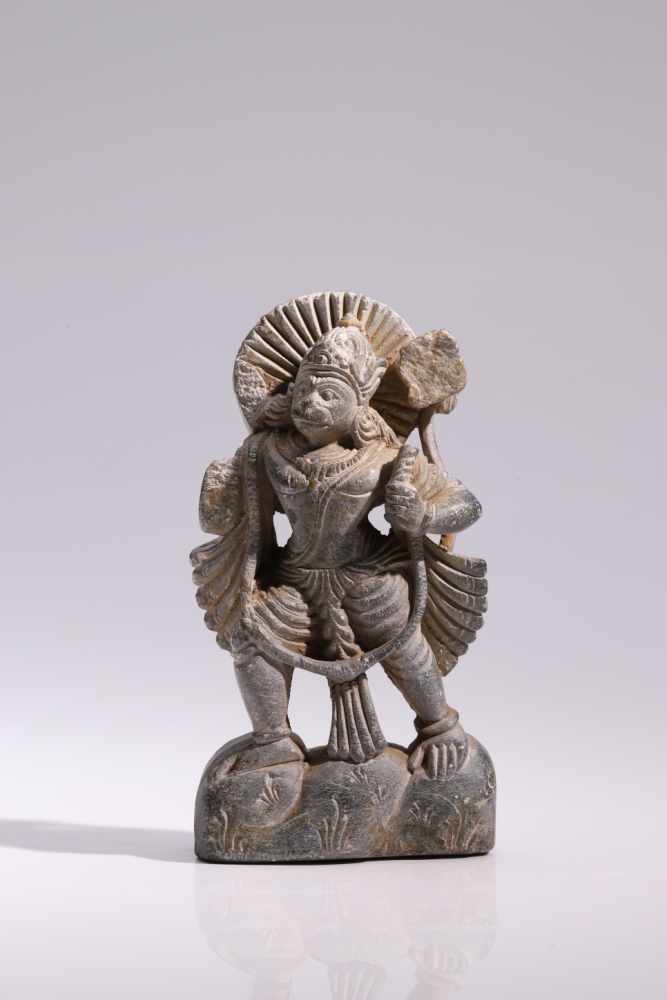 HanumanStone,India, Rajastan, 14th / 15th centuryH: 11 cmLittle stone figure of Hindu deity Hanuman,
