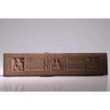 Book coverWood carved,Tibet / Nepal, 13th / 14th centuryL: 40 cmThis particular book cover has a