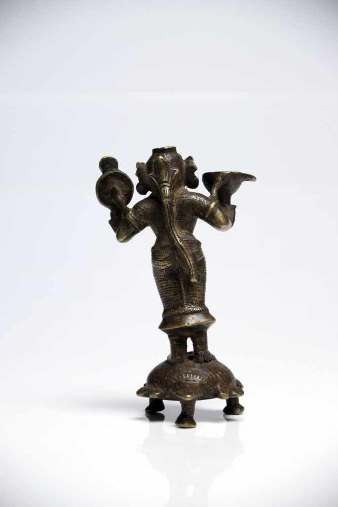 Dipa Lakshimi oil lampBronzeSouth India17th ctH: 12 cm Dipa Lakshimi is the goddess of fertility and - Image 4 of 5