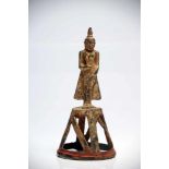 Standing BuddhaBronzeBirma16th ctH: 16 cmBuddha statue from the Ava period, standing on a cone-