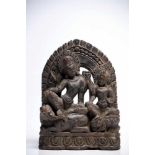 Indra & IndraniWood carvedNepal17th ctH: 29 cmIndra is a vedic deity in hinduism, the God of