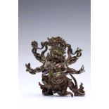 MahakalaBronze,Tibet or China , 18th CenturyH: 10,5 cmSix-armed finely cast Bronze figure of the