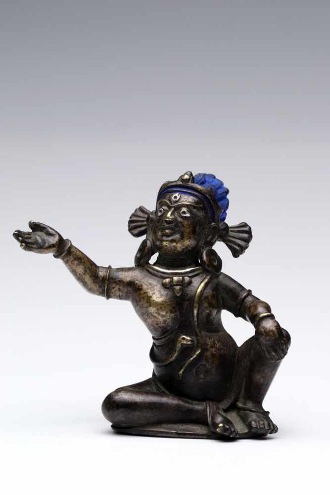 MahasiddaBronze with Silver inlays,Tibet, 12th century, Pala DynastyH: 6,5 cmMahasiddhas are