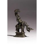 Sculpture on ElephantBronzeIndia16th ctH: 10 cmThis little statue was probably used as oil lamp,