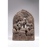 INDRA AND INDRANIwood carved,Nepal, 17th century,Size: 29 cmIndra is a vedic deity in hinduism,