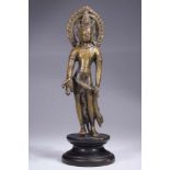 PADMAPANIbronze,Nepal , 12th century Style ,Licchavi Periode,Size: 29 cmStanding on a wood base, his