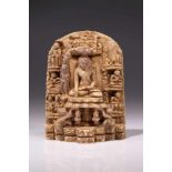 IMPORTANT BUDDHA PAGAN STEELEsoapstone,Birma , 12th century,Size: 8 cmBuddha is sitting in