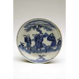 PLATEporcelainChina, 16th century,Size: 4 cm x 19 cmBlue and white porcelain plate with depiction of