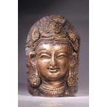 BHAIRABAcopper repousse , Nepal , 18th century , Size: 28 cmHead of a Hindu deity in copper