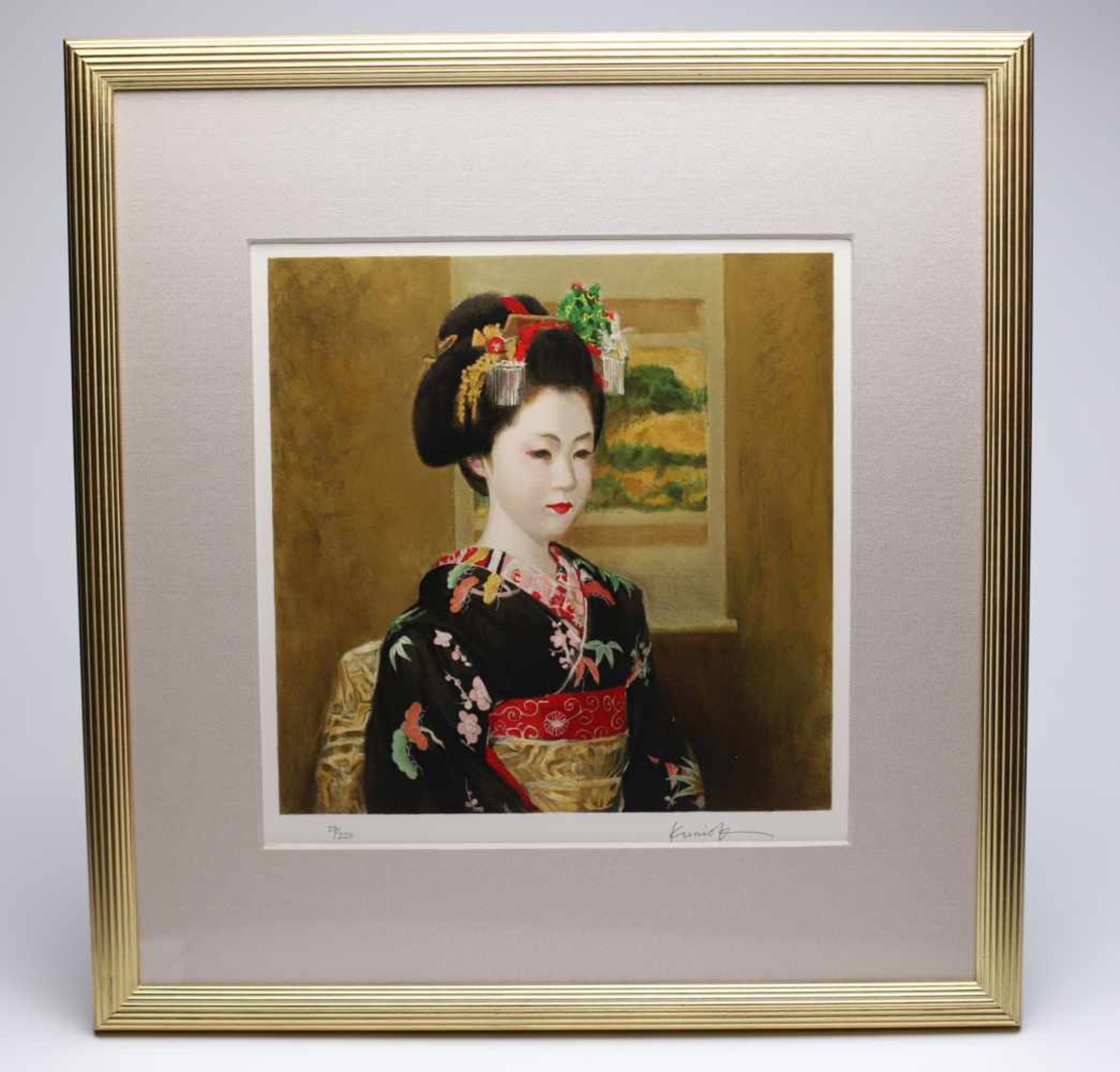 KOMATSUZAKI KUNIO (1931 - 1992)litograph,Japan, 19th century,Size: 38 cmA maiko is an apprentice