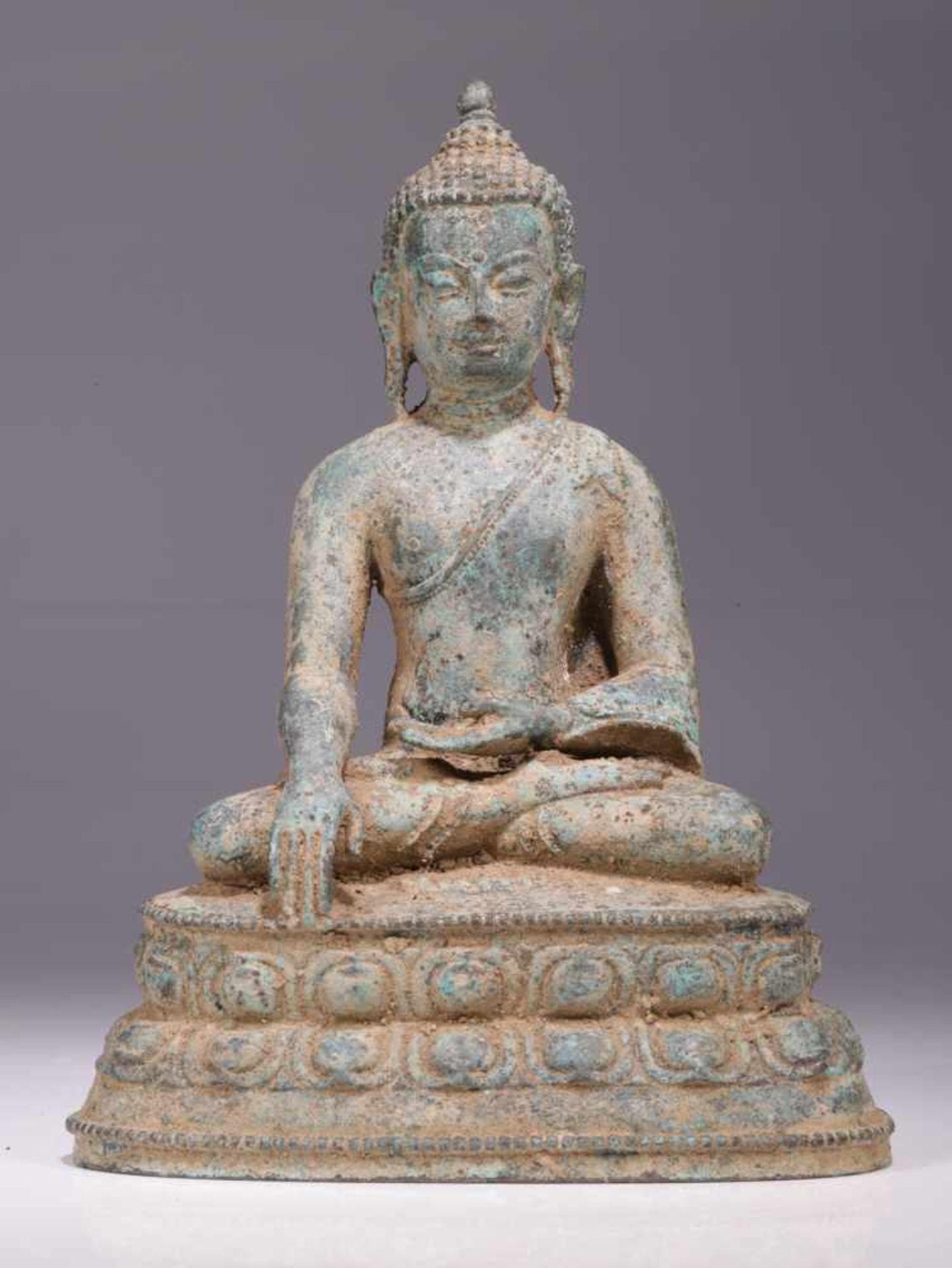 BUDDHABronze,Nepal, 18th centuryDimensions: Height 17 cm / Wide 13 cm / Depth 8 cmWeight: 730