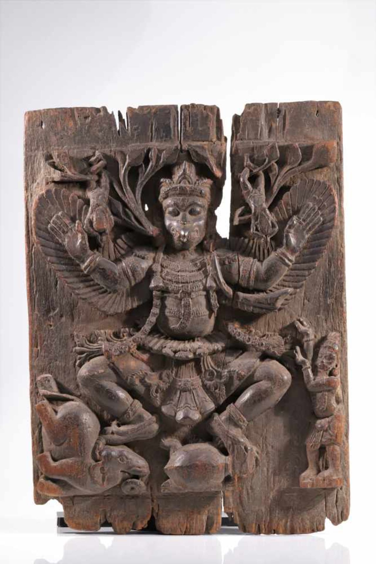 GARUDA WITH BRAHMAWood carved,Nepal, 16th centuryDimensions: Height 65 cm / Wide 47 cm / Depth: 5