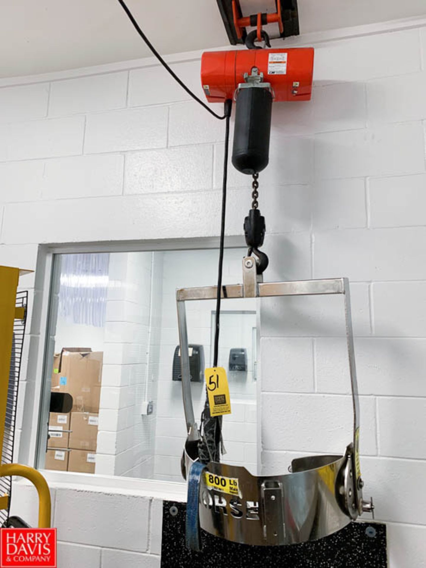 CM Valuestar 1 Ton Electric Chain Hoist with Mores 800 LB Capacity S/S Barrel Lifter Rigging Prices: