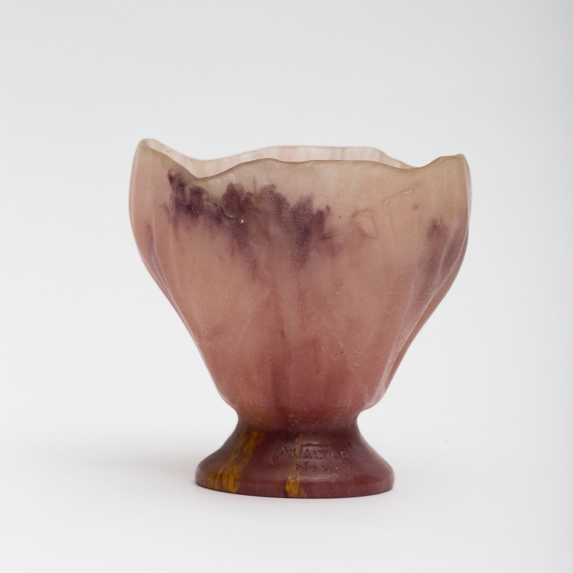 Amalric Walter (1870-1959) and Henri Berge (1870-1937)Flower, around 1925; Pink pâte de verre vase