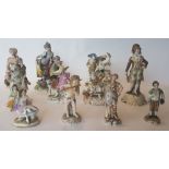 GermanySet of porcelain subjects; Depicting 18th century romantic scenes and figures. Rudolfstadt-
