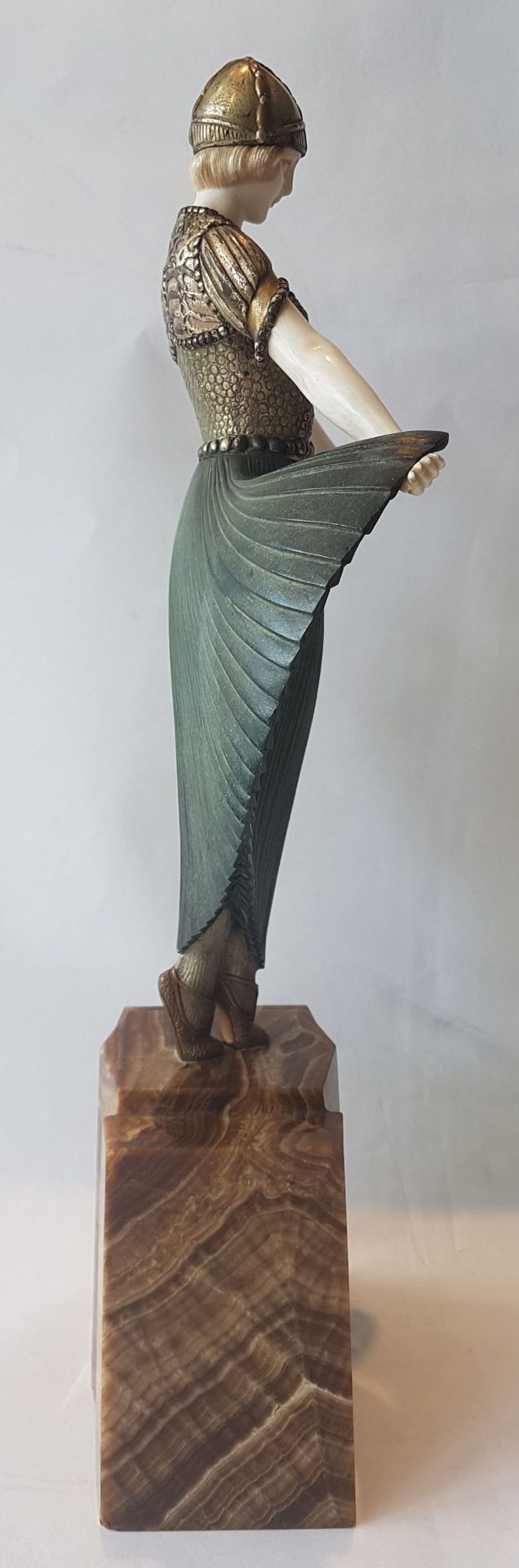 Demeter Haralamb Chiparus (1886-1947) Actress; Chryselephantine sculpture in bronze with multiple - Image 7 of 9