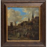 Attributed to Matthias Schoevaerdts (around 1663-1703)Market scene; Oil on reinforced panel. With