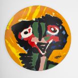 Karel Appel (1921-2006). After. Large circular plate, model 3; Ceramic with polychrome enamel glaze.