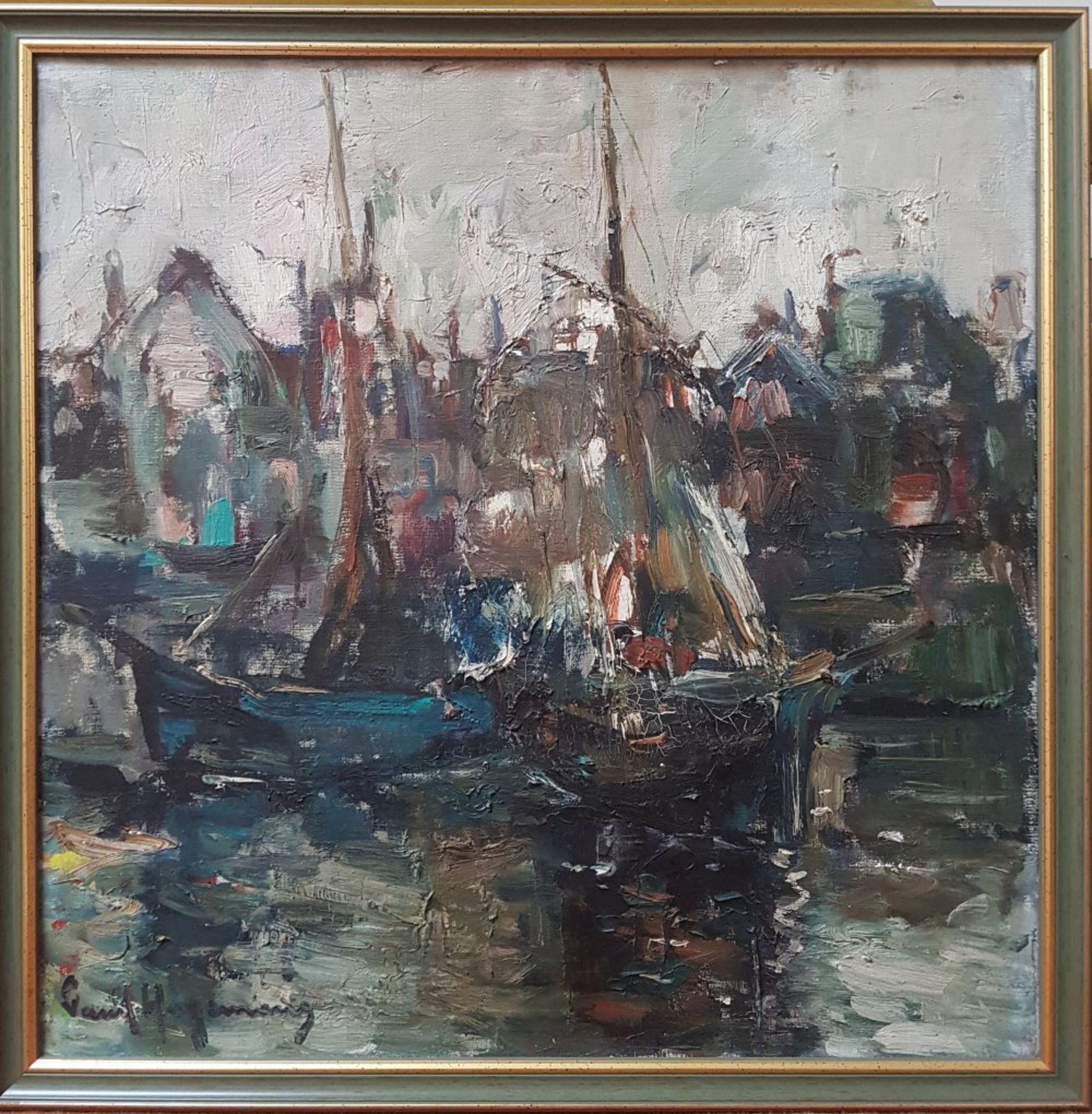 Paul Hagemans (1884-1959)At port; Oil on canvas. Signed at lower left. Note: The son of Maurice
