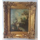 Late 18th century French schoolPastoral scene; Oil on panel. In a moulded giltwood frame. 26 x 21 cm