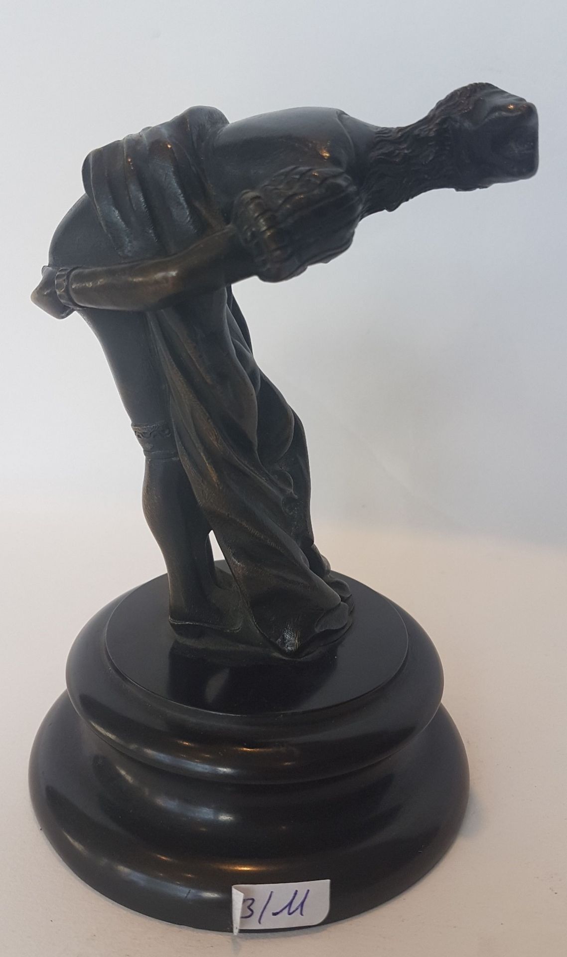 Irreverence; Bronze sculpture with brown patina. Black marble stand. H: 14.5 cm; D base: 10 cm - Image 2 of 4