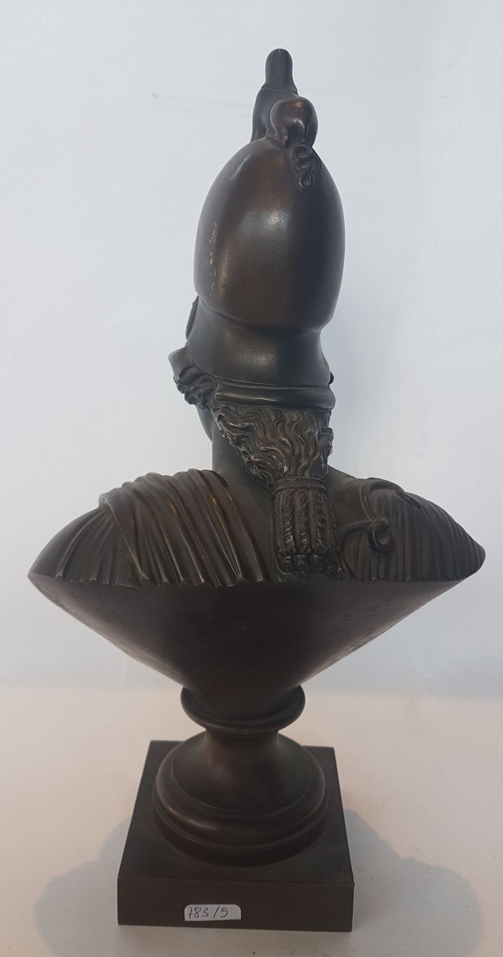 Bust of Athena; Bronze sculpture with brown patina. 33.5 x 18 x 13 cm - Image 3 of 5