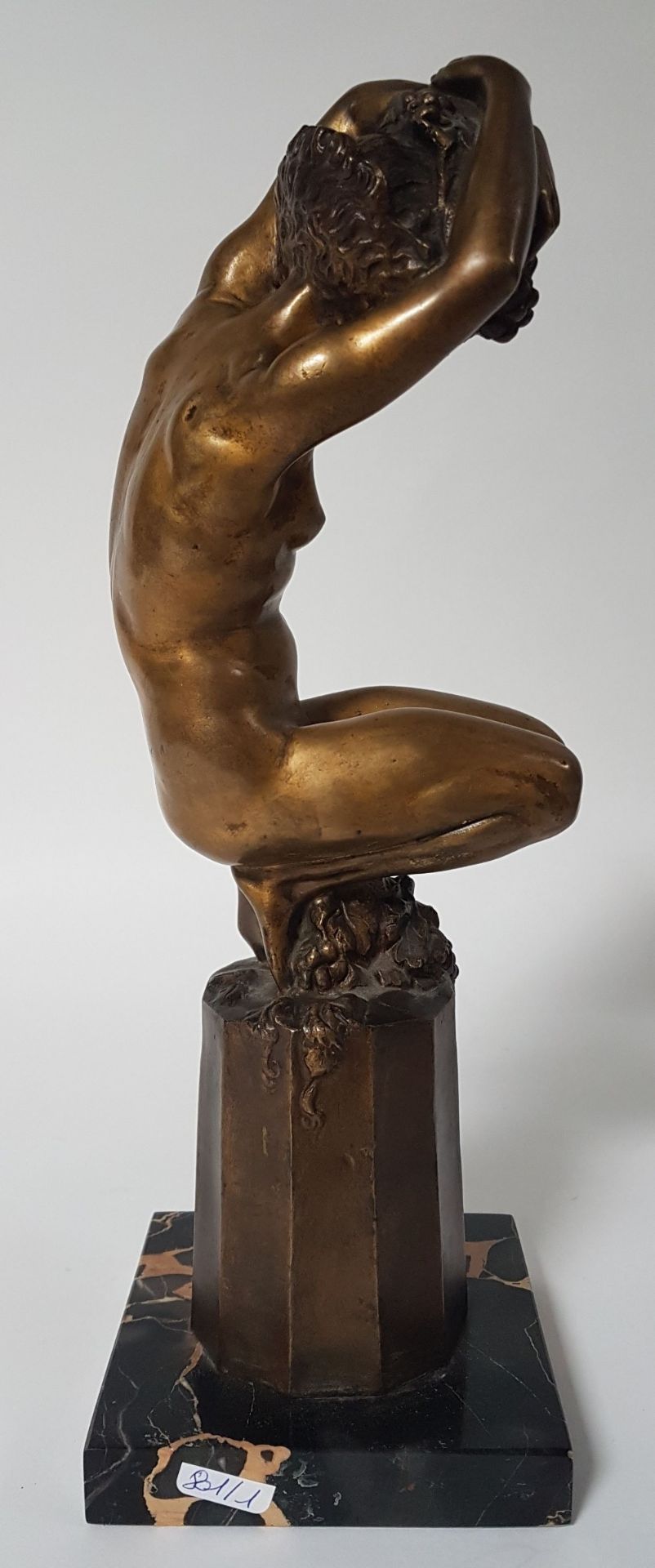 Raymonde Guerbe (1894-1995) aka Andrée Guerval Maenad; Bronze sculpture with brown and golden - Image 2 of 3