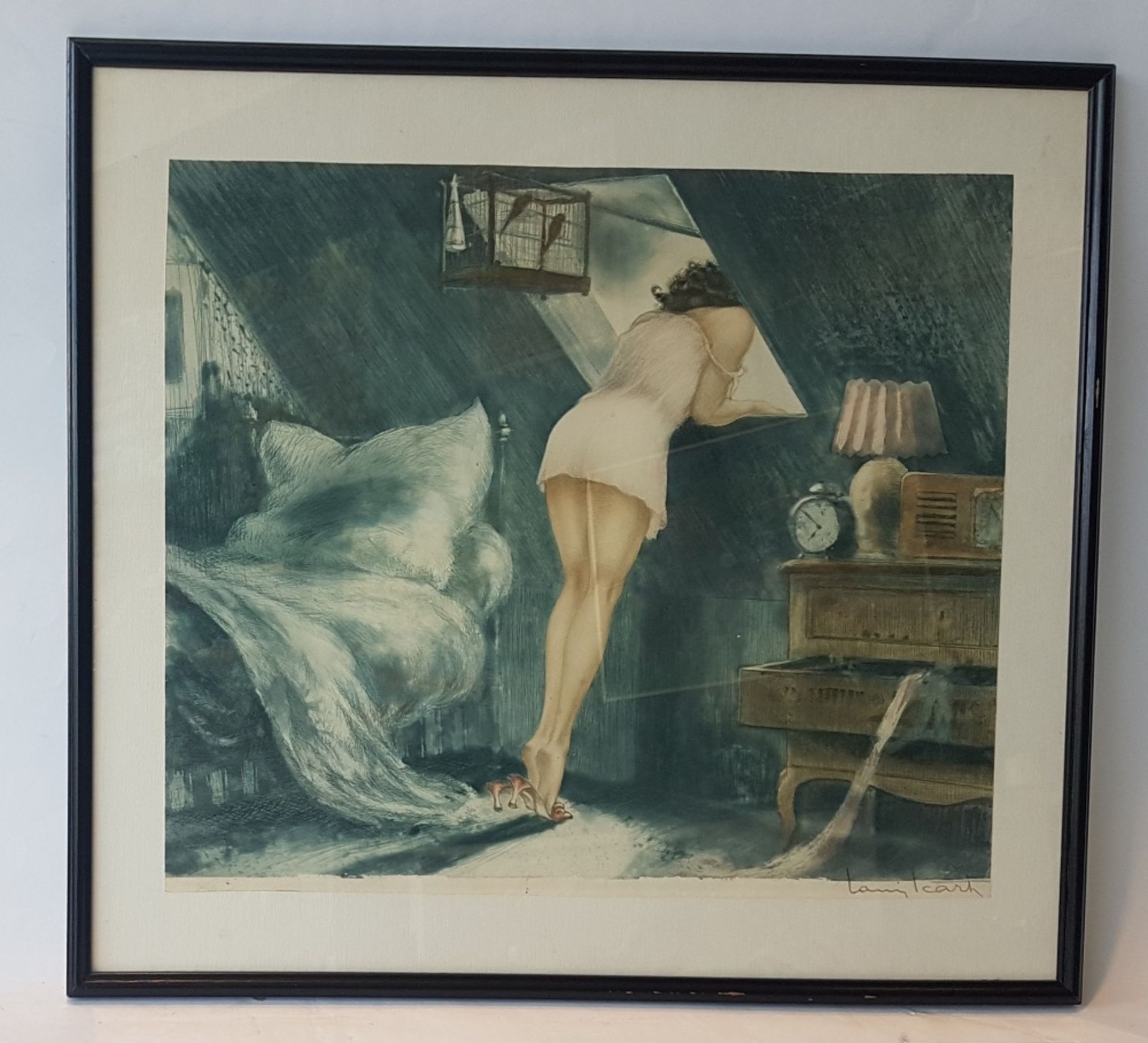 Louis Icart (1888-1950) The skylight; Lithography. Signed in the matrix and numbered 228/250. 35 x