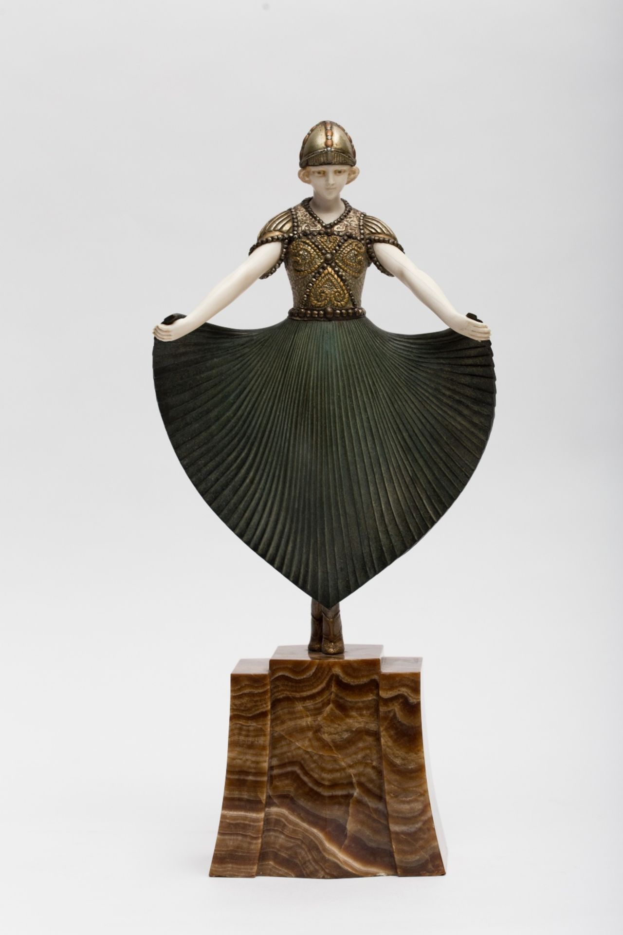 Demeter Haralamb Chiparus (1886-1947) Actress; Chryselephantine sculpture in bronze with multiple