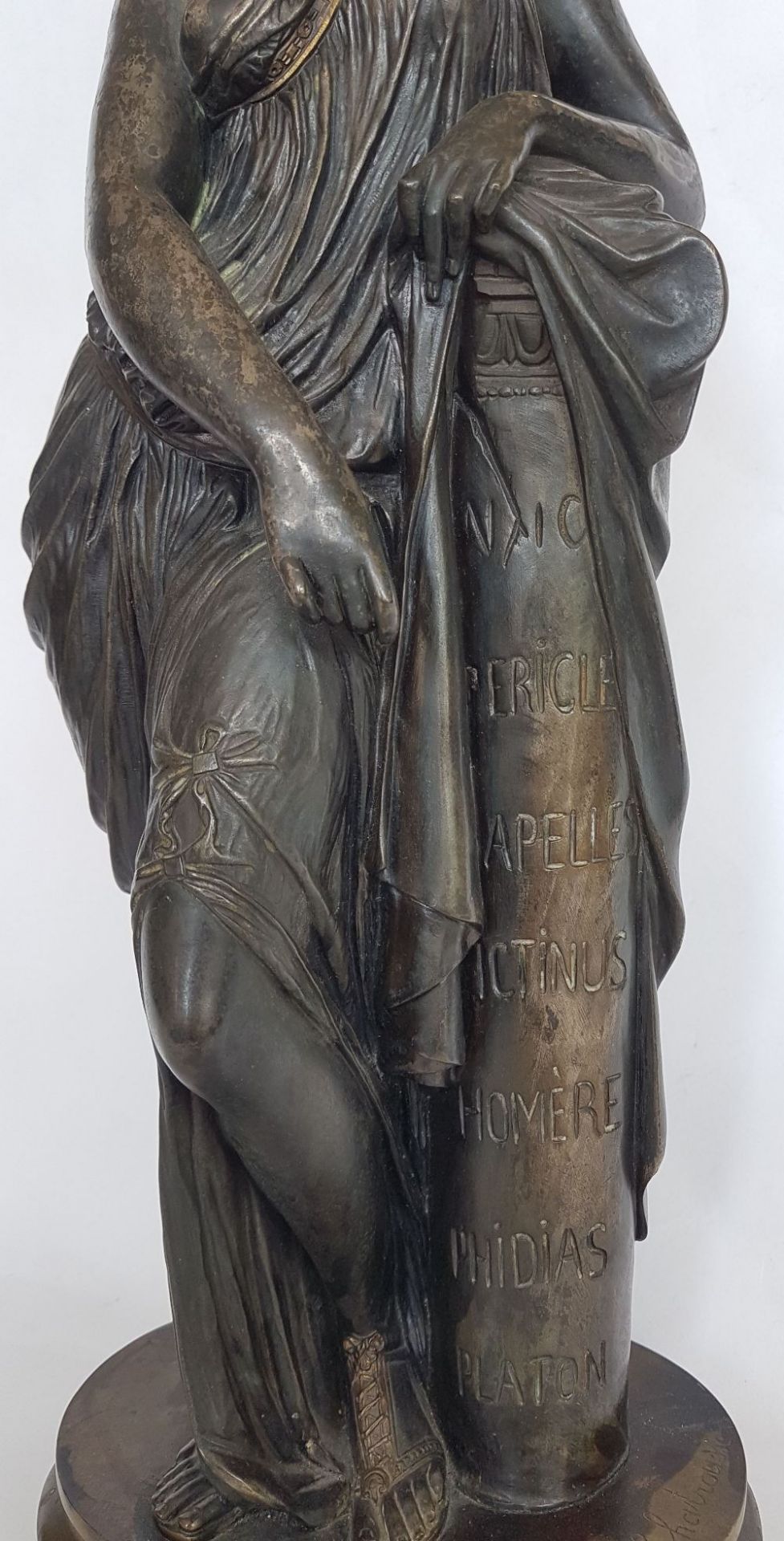 Émile François Chatrousse (1829-1896)Allegory of Greek arts, 1859; Bronze sculpture with black, - Image 3 of 8