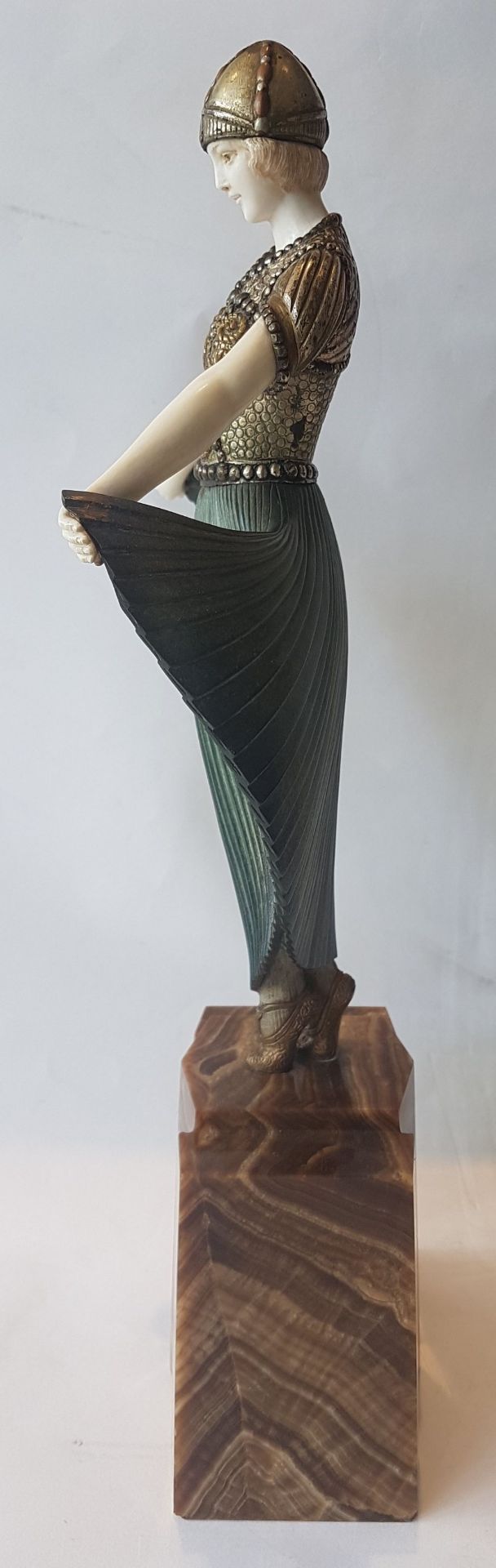 Demeter Haralamb Chiparus (1886-1947) Actress; Chryselephantine sculpture in bronze with multiple - Image 8 of 9