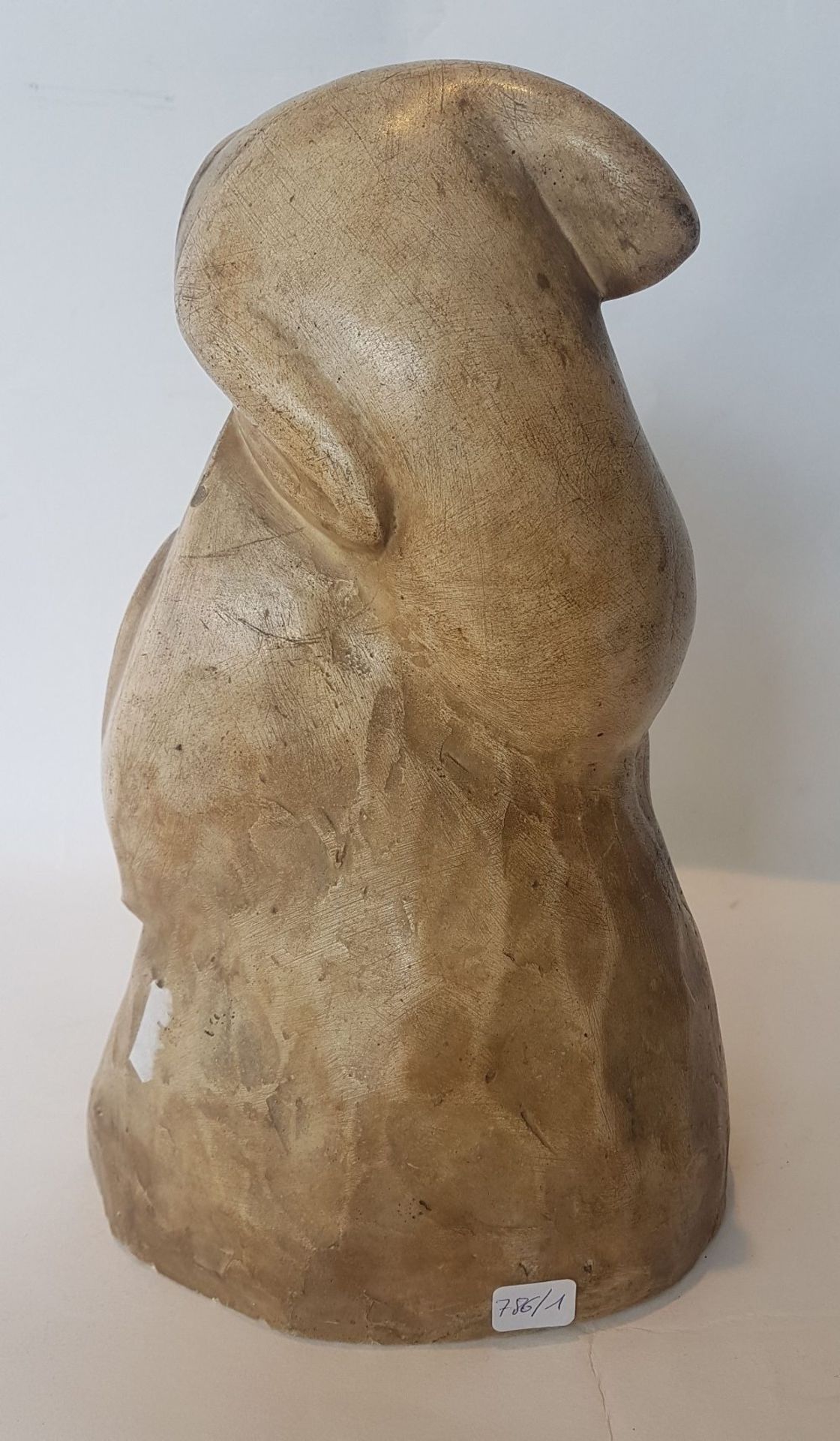 Henri Puvrez (1893-1971) My dog, 1921; Weathered plaster sculpture. Signed and dated. 32 x 20 x 20 - Image 4 of 6