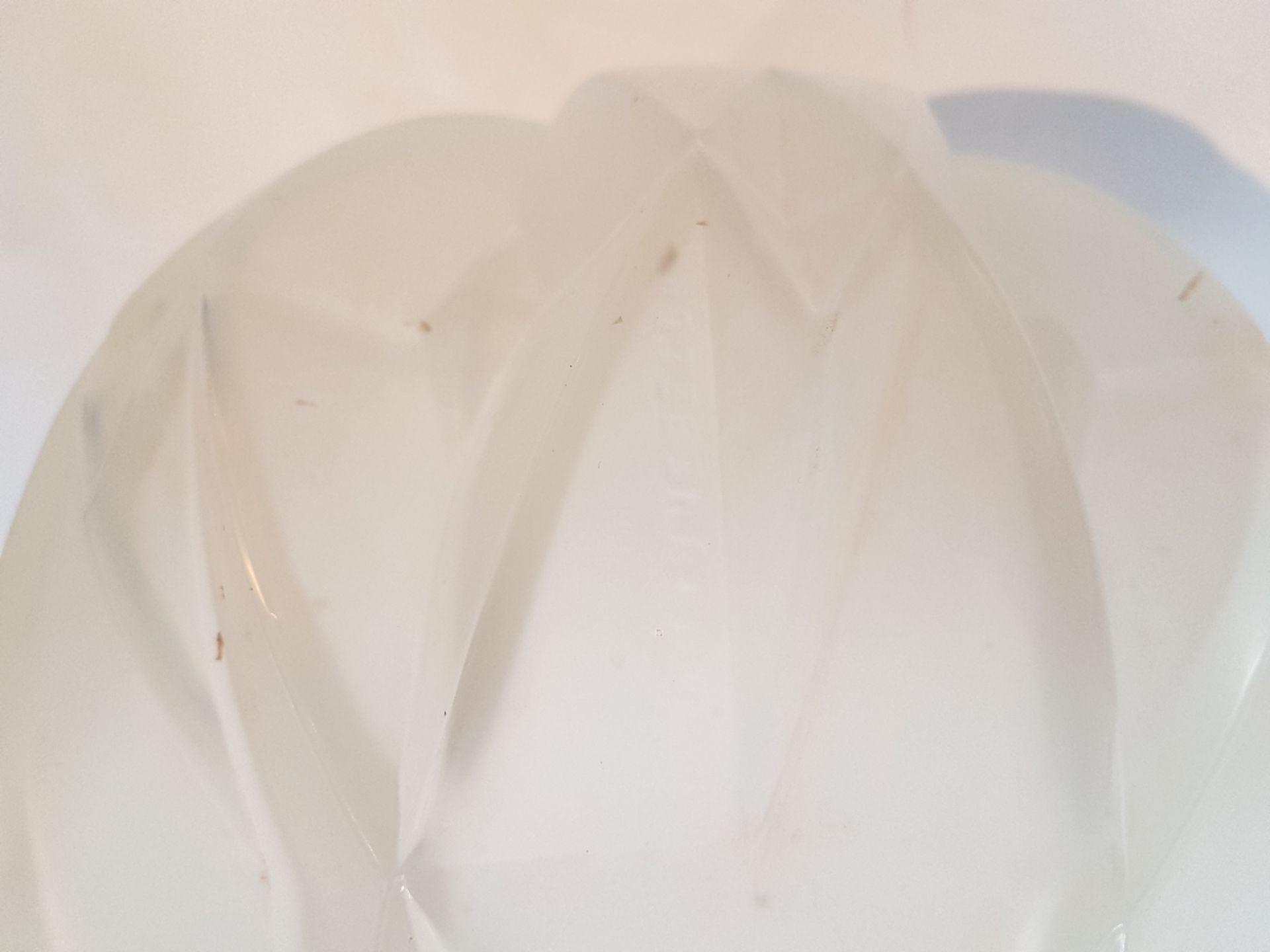 André Hunebelle (1896-1985)Prism; Moulded pressed opalescent white glass vase. Signed. H: 20 cm - Image 3 of 3