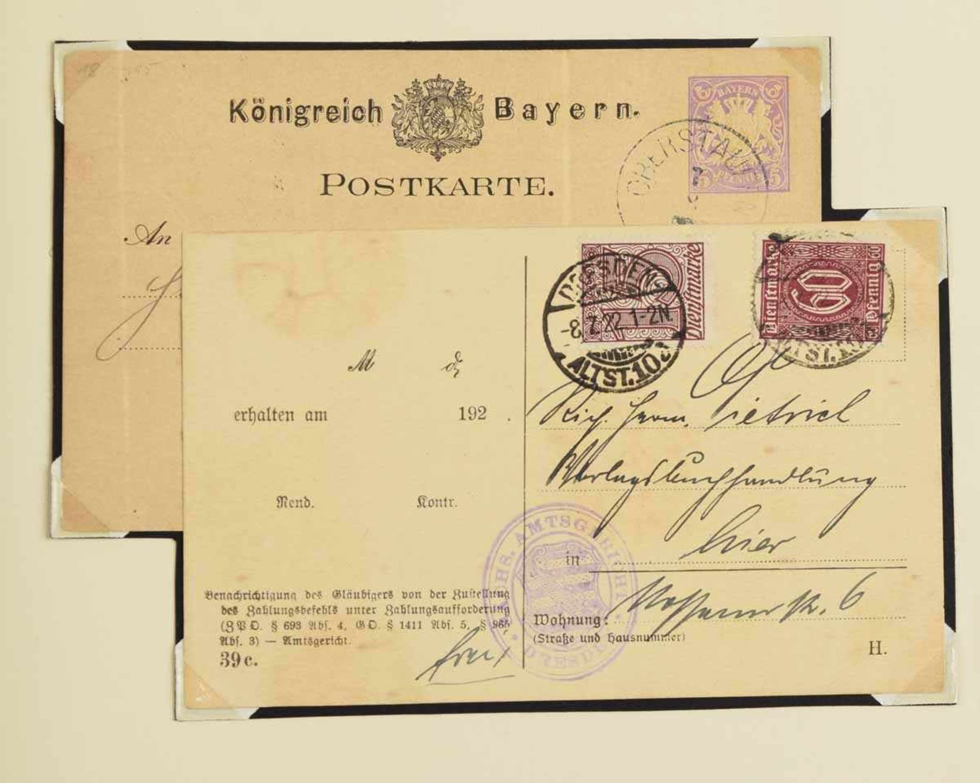 Konvolut Briefmarken und Belege dabei u.a. 1 x Posten Ganzsachen bzw. Belege Altdeutschland, - Bild 2 aus 5