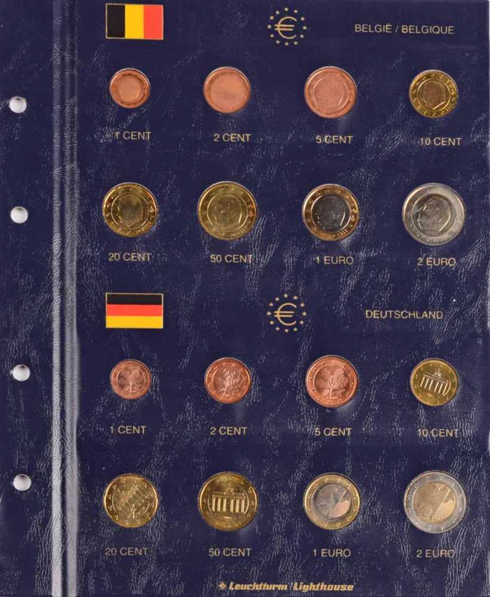 Sammlung Euro-Münzen insg. 12 komplette Ländersätze von 1 Cent-2 Euro, dabei: Belgien, - Bild 3 aus 3