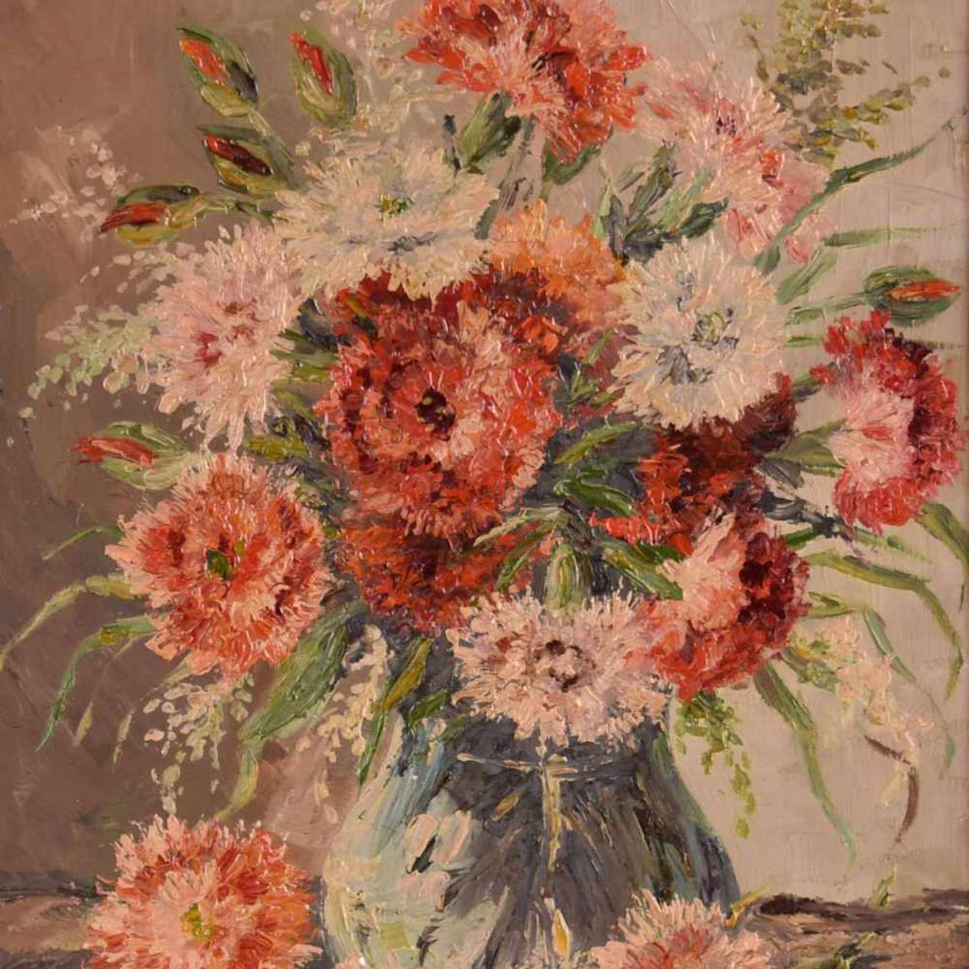 Hennig, Fritz Leopold (1885 Danzig - 1951 Dresden) Öl/Karton, sommerliches Blumenstillleben in