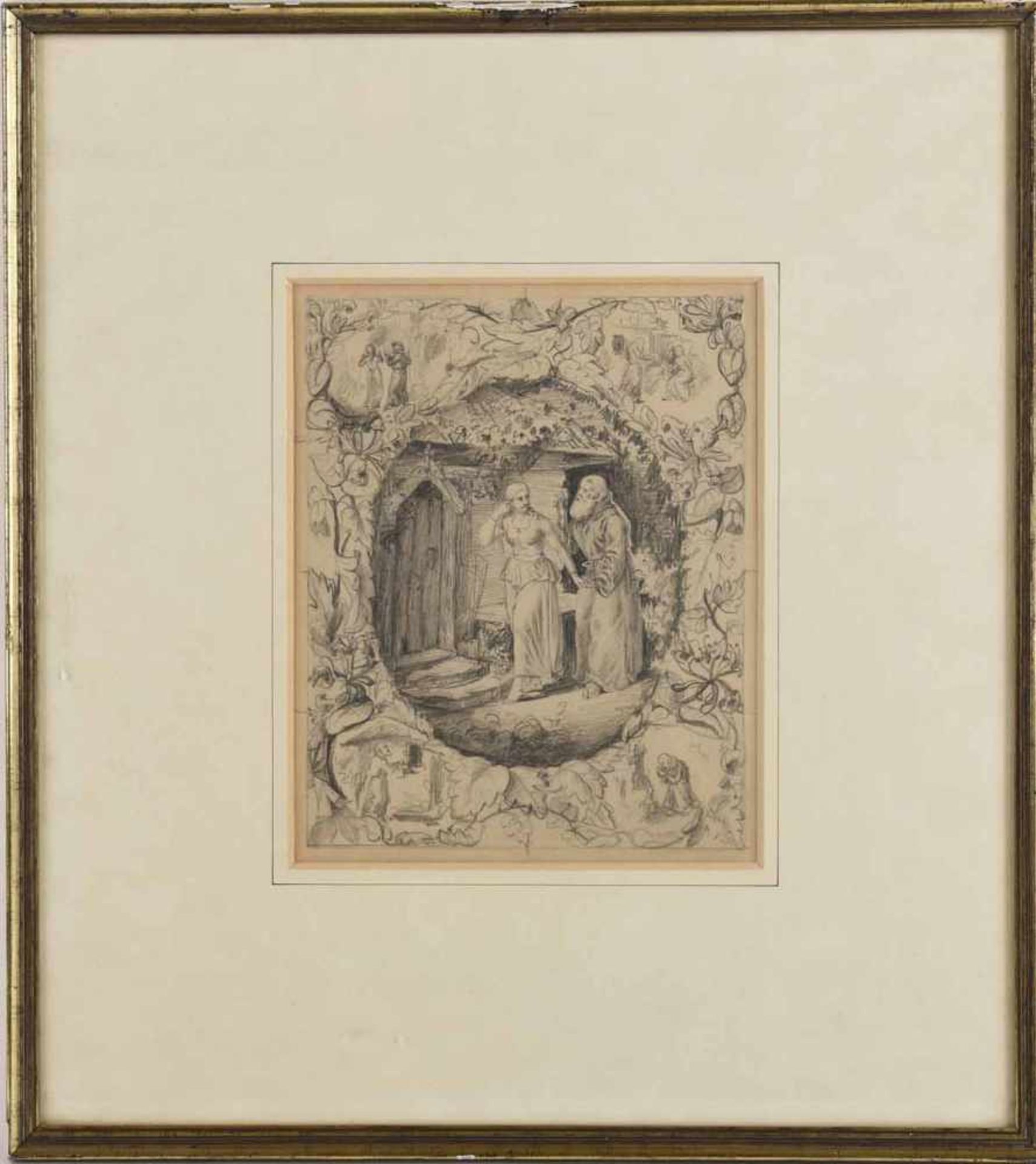 Richter, Adrian Ludwig (1803 Dresden - 1884 ebd.) Bleistift auf Papier, drei ausgearbeitete - Bild 5 aus 6