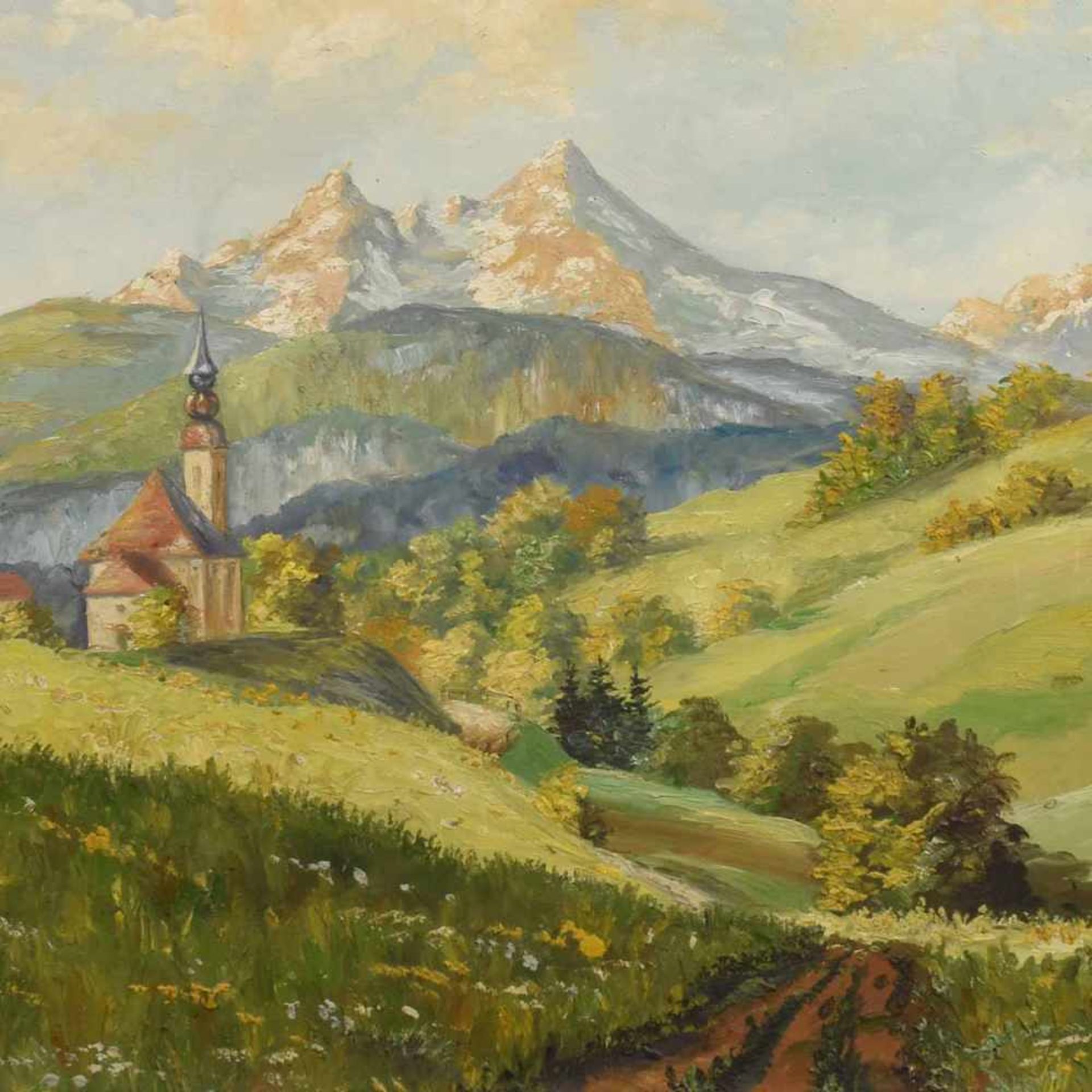 Hennig, Fritz Leopold (1885 Danzig - 1951 Dresden) Öl/Karton, Vorgebirgslandschaft mit