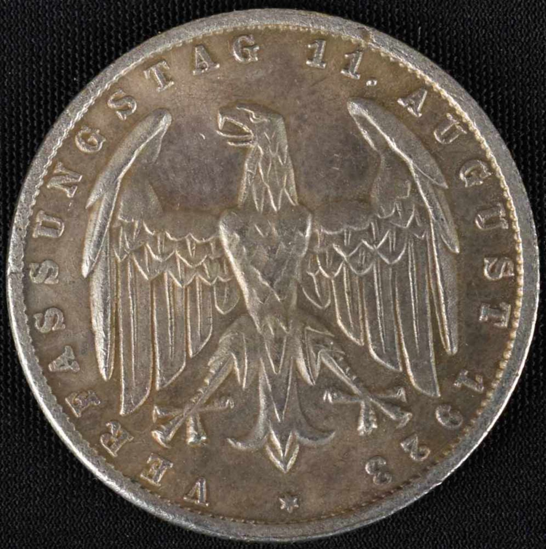 Silbermünze Weimarer Republik - Verfassungstag 1923 3 Mark, av. Wertangabe, rv. Adler, " - Bild 3 aus 3