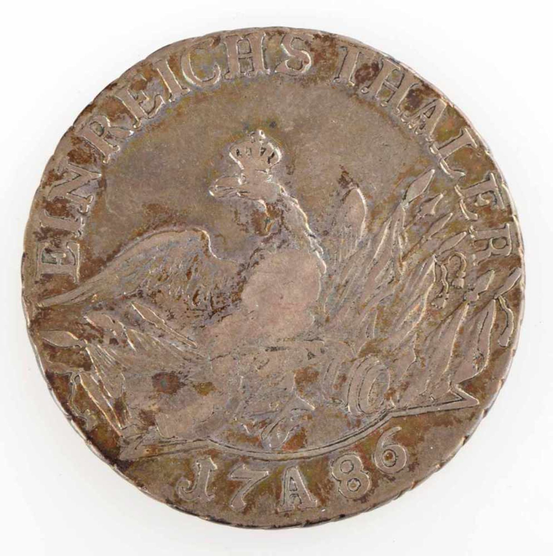 Silbermünze Preußen 1786 1 Taler Brandenburg Preußen, av. Friedrich II. 1740 - 1786 Büste mit - Bild 3 aus 3