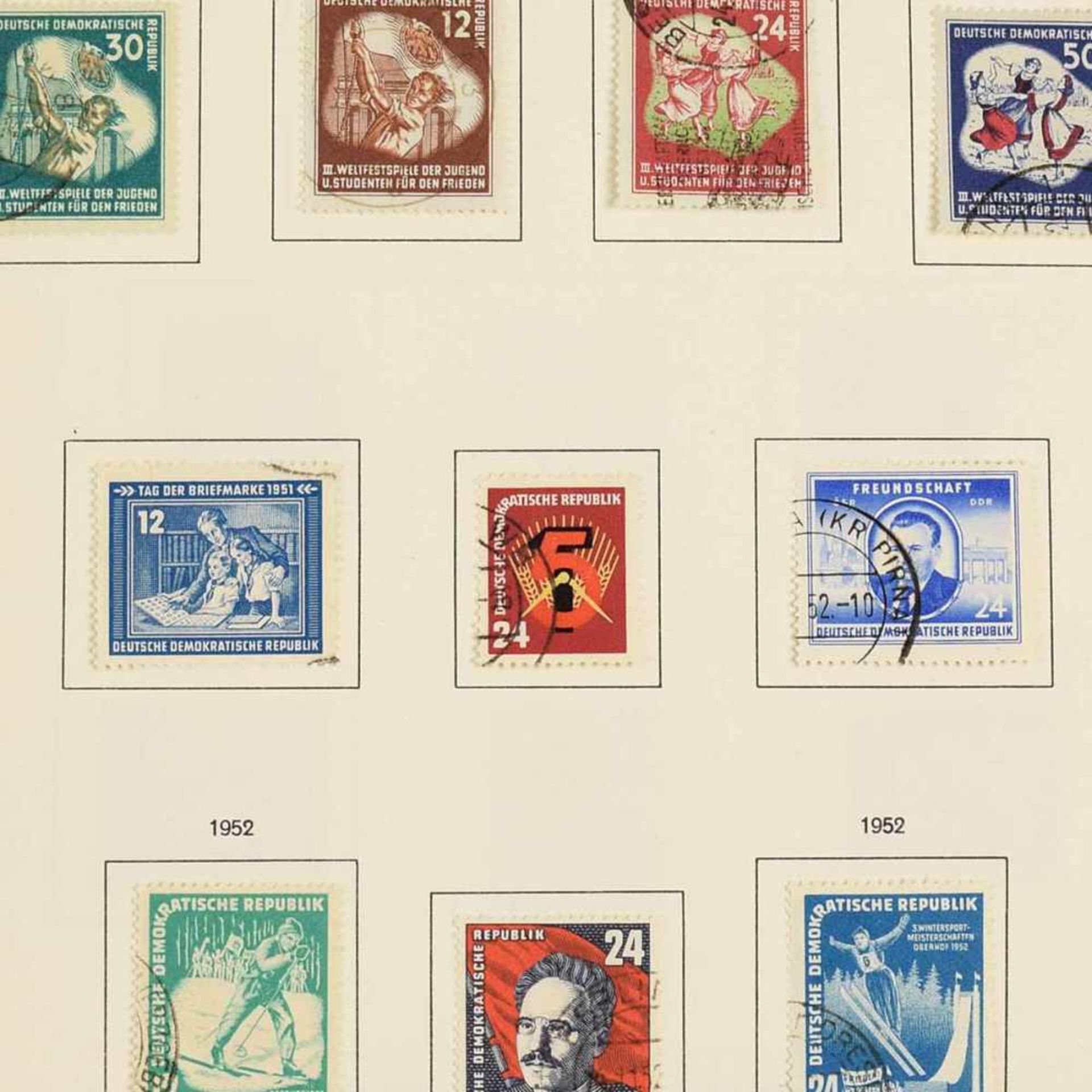 Sammlung Briefmarken DDR postfrisch und gestempelt, Zeitraum 1949-90, viel komplett, viel