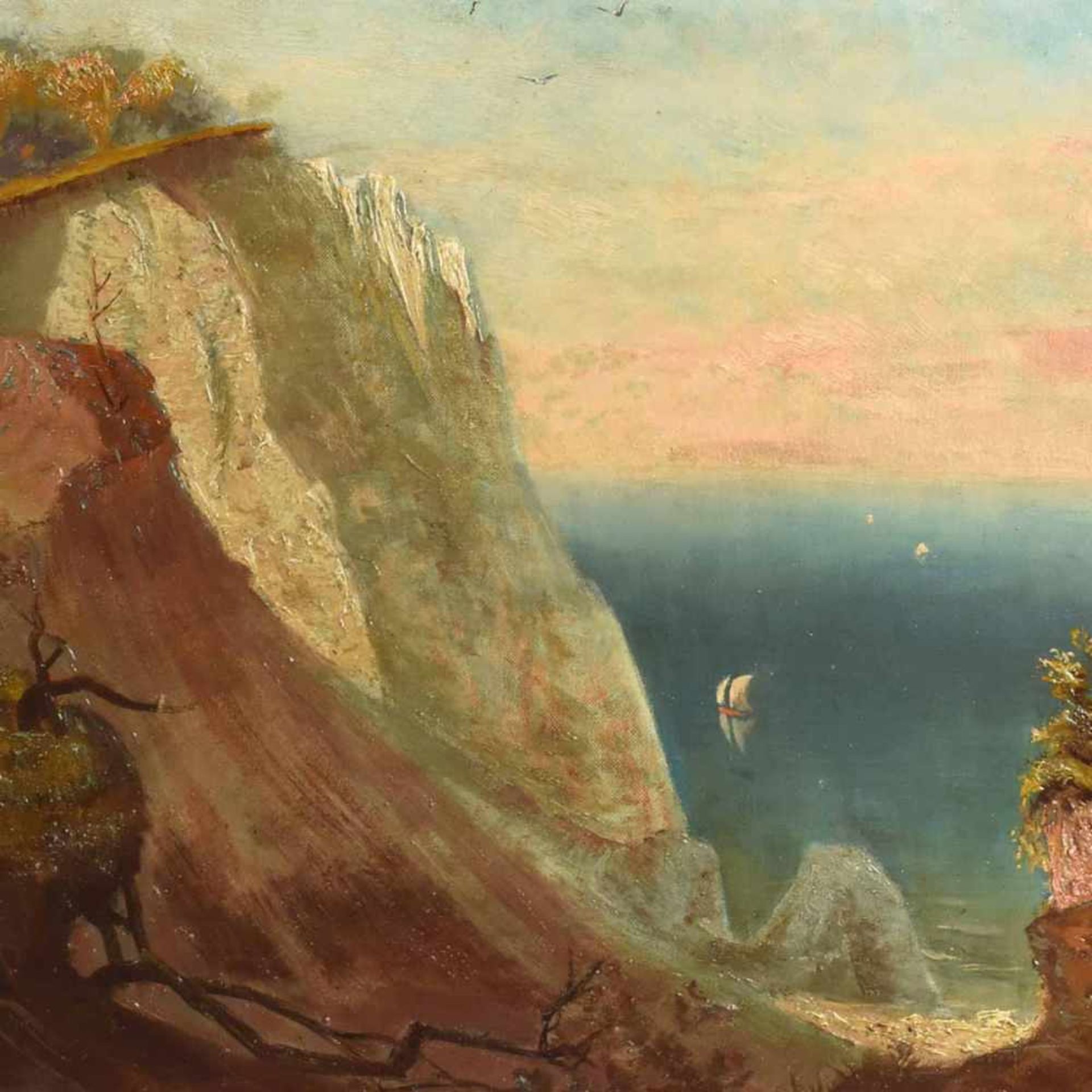 Riethen Öl/Lwd., Kreidefelsen auf Rügen, Kopie nach Caspar David Friedrich, rechts unten signiert,