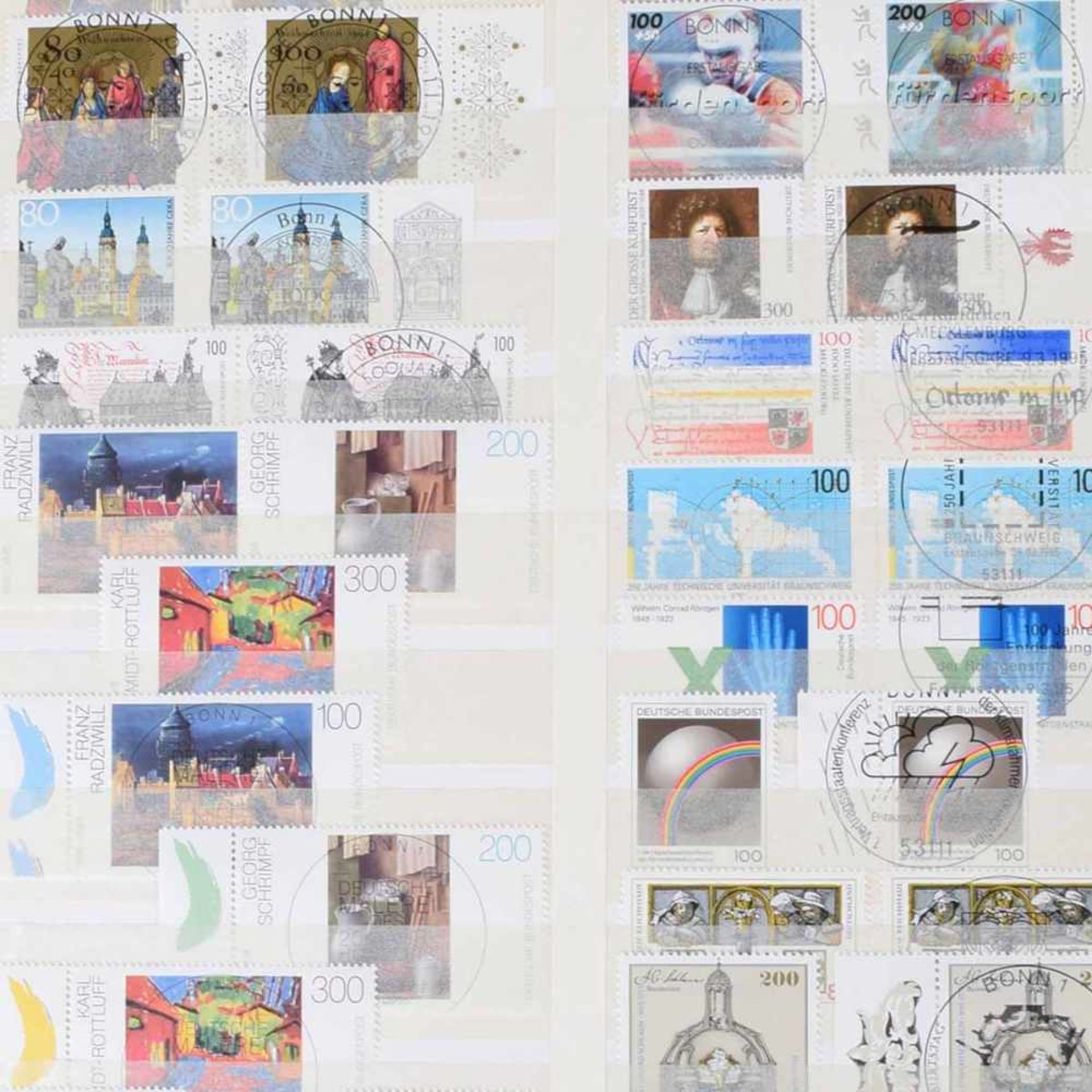 Sammlung Briefmarken Bundesrepublik postfrisch und gestempelt, mit den gesuchten Anfangswerten (