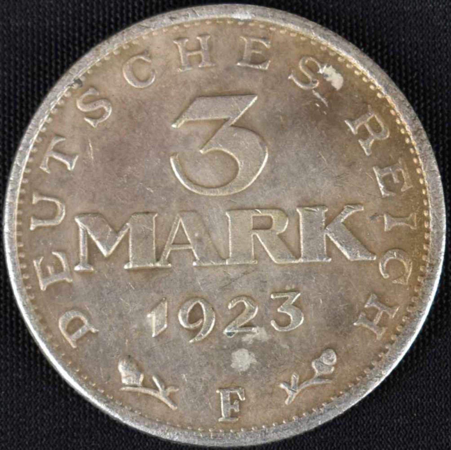 Silbermünze Weimarer Republik - Verfassungstag 1923 3 Mark, av. Wertangabe, rv. Adler, " - Bild 2 aus 3