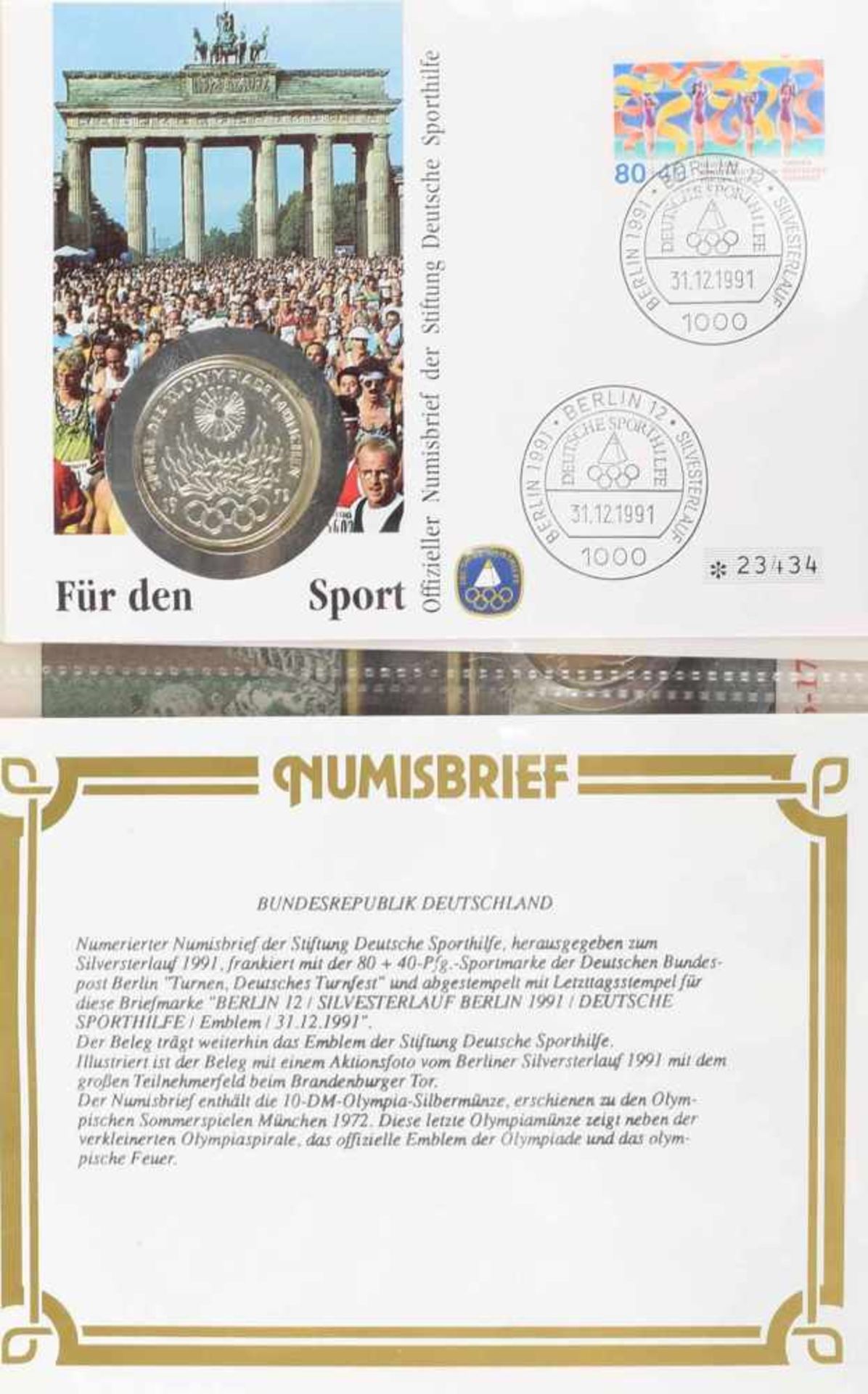 Sammlung Numisbriefe Bundesrepublik insg. ca. 26 Stück, je Sonderumschlag mit Sondermarke und - Bild 2 aus 4
